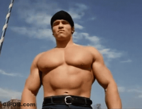 Shirtless Man In Black Beanie With Belt Letter E GIF