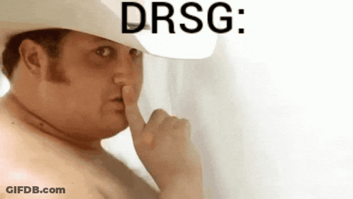 Shirtless Man In Cowboy Hat Covering Mouth Saying Drsg GIF