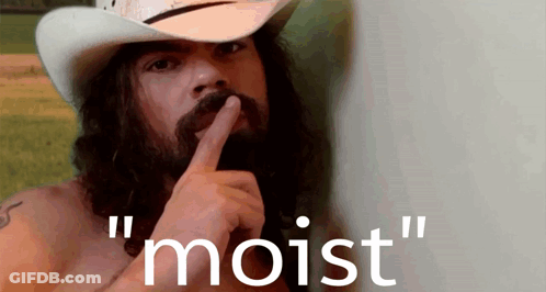 Shirtless Man In Cowboy Hat Shushing Moist GIF