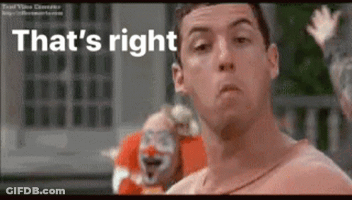 Shirtless Man In Front Of Clown With That's Right GIF