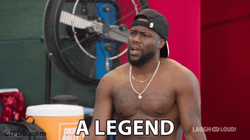 Shirtless Man In Front Of Fan Says A Legend GIF