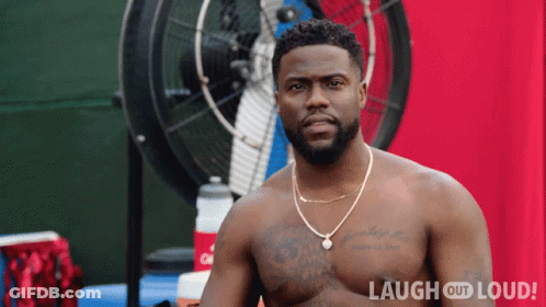 Shirtless Man In Front Of Fan With Laugh Out Loud GIF