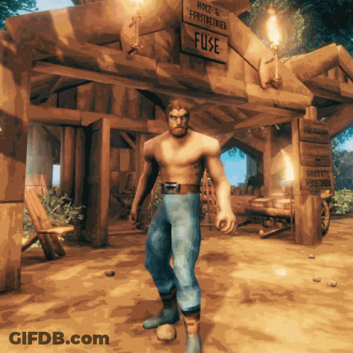 Shirtless Man In Front Of Fuse Building GIF