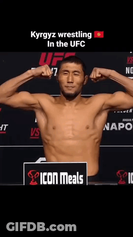 Shirtless Man In Front Of Icon Meals Sign GIF