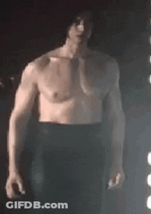 Shirtless Man In Front Of Light GIF