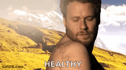 Shirtless Man In Front Of Mountain With Healthy GIF