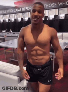 Shirtless Man In Front Of Sign Saying Those Who Came Before GIF