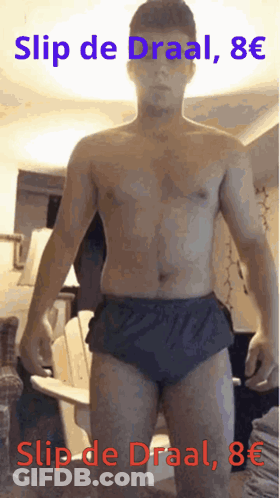 Shirtless Man In Front Of Slip De Draai 8 € Sign GIF