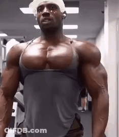 Shirtless Man In Gym Wearing Hat GIF
