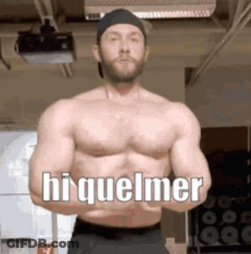Shirtless Man In Gym With Arms Crossed And Hiquelmer On Chest GIF