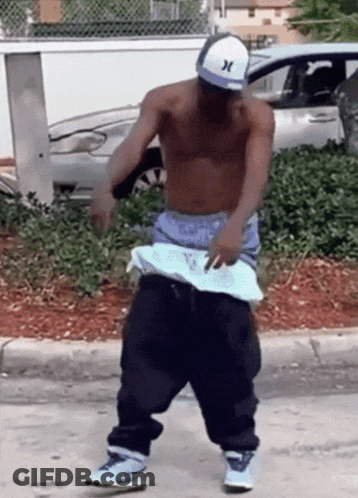 Shirtless Man In Hurley Hat Dancing GIF