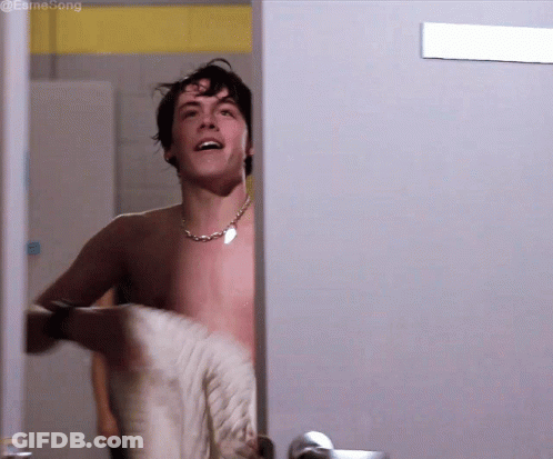 Shirtless Man In Locker Room GIF
