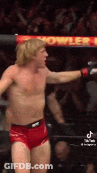 Shirtless Man In Red Shorts Boxing Ring Howler Sign GIF