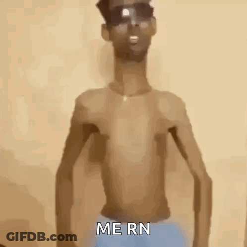 Shirtless Man In Sunglasses And Blue Underwear Says Me RN GIF
