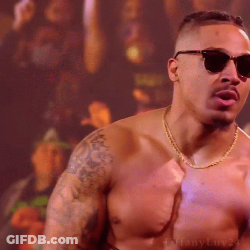 Shirtless Man In Sunglasses And Chain GIF