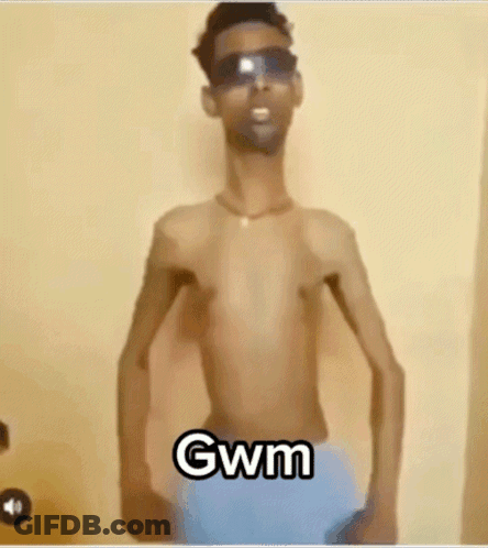 Shirtless Man In Sunglasses And Shorts Saying GWM GIF