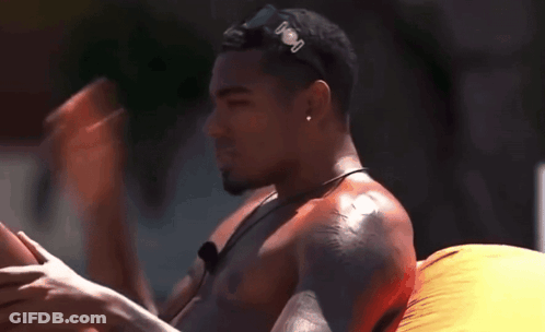 Shirtless Man In Sunglasses On Inflatable Raft GIF