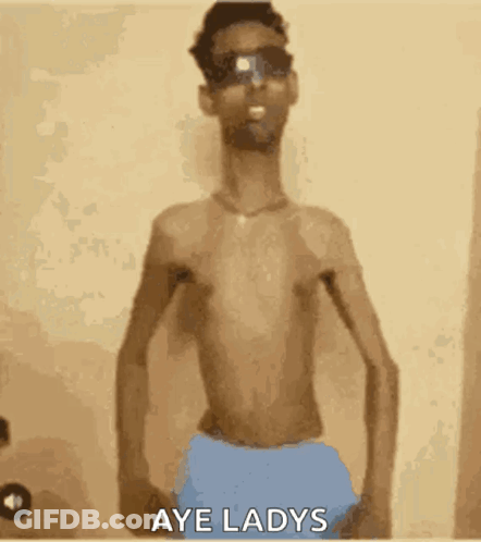 Shirtless Man In Sunglasses Saying Aye Ladies GIF