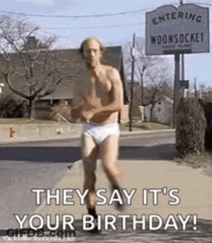 Shirtless Man In Underwear Running Down Sidewalk GIF