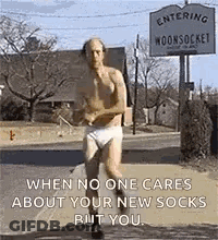 Shirtless Man In White Underwear Running GIF