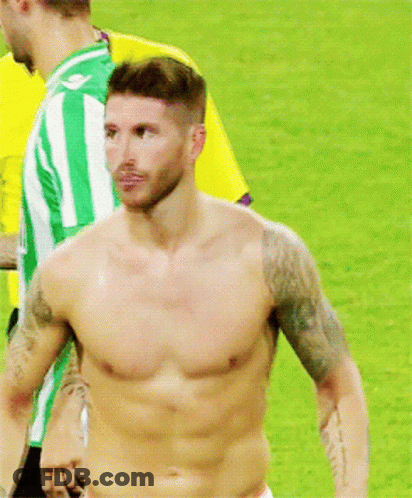 Shirtless Man In Yellow Adidas Shirt GIF