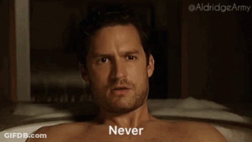 Shirtless Man Laying In Bathtub Saying Never GIF