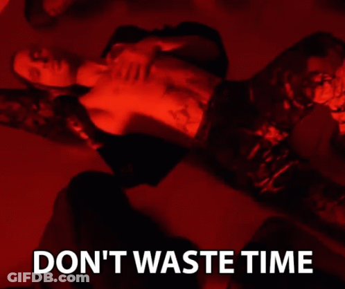 Shirtless Man Laying On Floor Don't Waste Time GIF