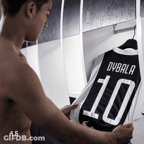 Shirtless Man Looking At Dubala Jersey GIF