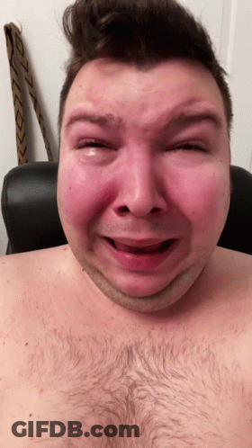 Shirtless Man Making Funny Face Eyes Closed GIF