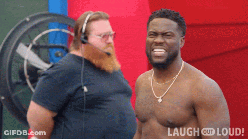 Shirtless Man Next To Man With Headset Laugh Out Loud GIF