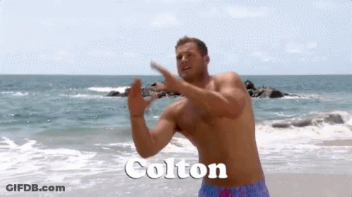 Shirtless Man On Beach Colton GIF
