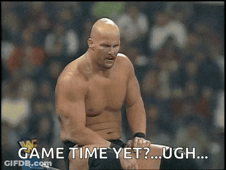Shirtless Man On Bench Saying Game Time Yet GIF