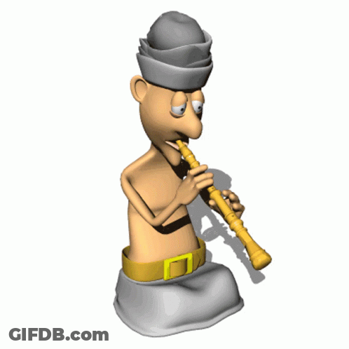 Shirtless Man Playing Flute GIF
