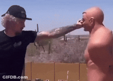 Shirtless Man Punched In Face GIF