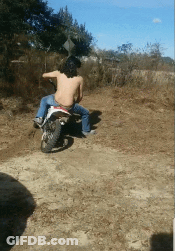 Shirtless Man Riding Dirt Bike GIF