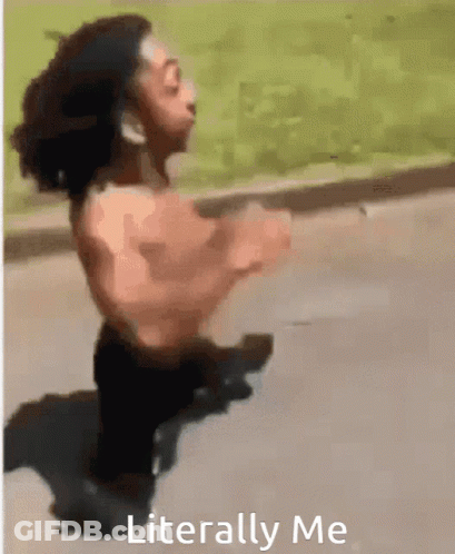 Shirtless Man Running Saying Literally Me GIF