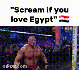 Shirtless Man Running Screaming If You Love Egypt In Boxing Ring GIF