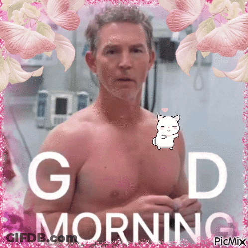 Shirtless Man Saying Good Morning GIF