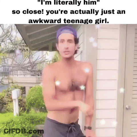 Shirtless Man Saying I'm Literally Him So Close GIF