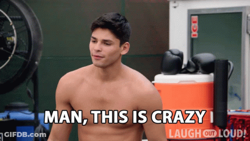 Shirtless Man Saying Man This Is Crazy GIF