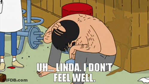 Shirtless Man Saying Uh Linda I Don't Feel Well GIF