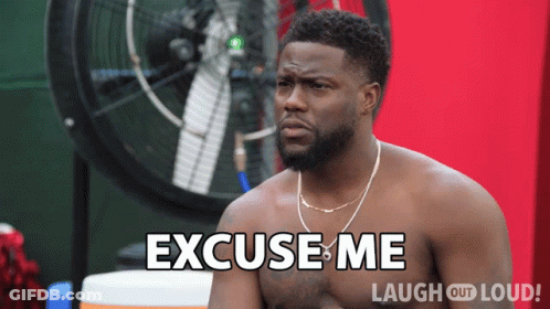 Shirtless Man Says Excuse Me In Front Of Fan GIF
