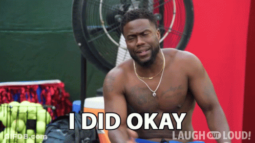 Shirtless Man Says I Did Okay While Sitting In Front Of Fan GIF