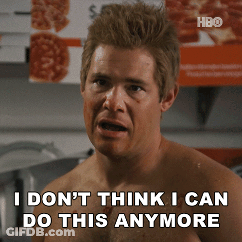 Shirtless Man Says I Don't Think I Can Do This Anymore GIF