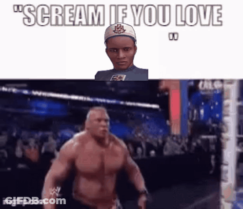 Shirtless Man Screaming At Crowd GIF