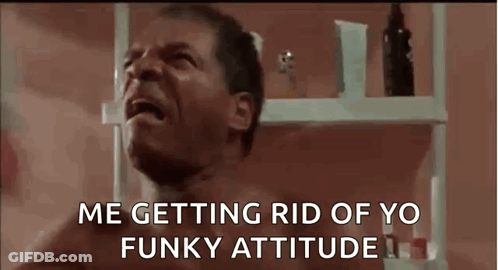 Shirtless Man Screaming In Bathroom GIF