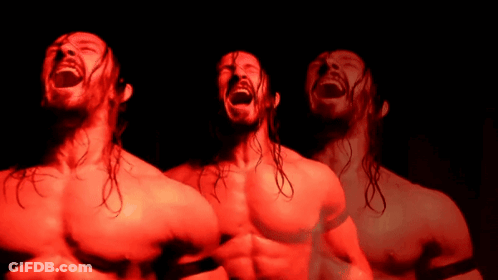 Shirtless Man Screaming In Red Light GIF