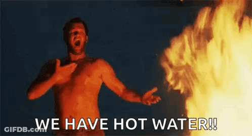 Shirtless Man Shouting At Fire GIF