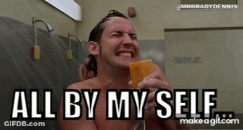 Shirtless Man Showering All By Myself GIF