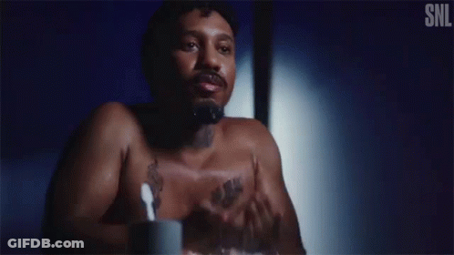 Shirtless Man Showering Washing Face GIF